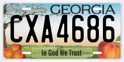 GA license plate CXA4686