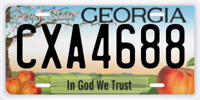 GA license plate CXA4688