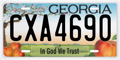GA license plate CXA4690