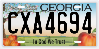 GA license plate CXA4694