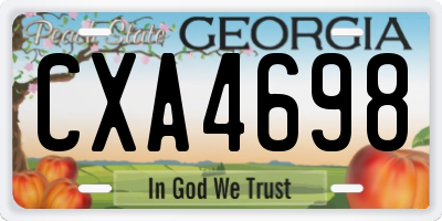GA license plate CXA4698
