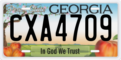 GA license plate CXA4709