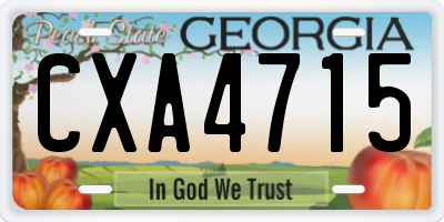 GA license plate CXA4715