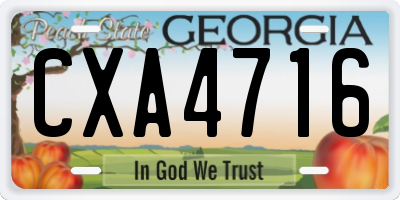 GA license plate CXA4716