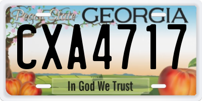 GA license plate CXA4717
