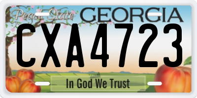 GA license plate CXA4723