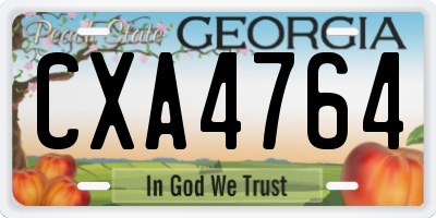 GA license plate CXA4764
