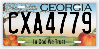 GA license plate CXA4779