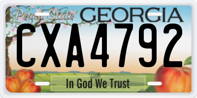 GA license plate CXA4792
