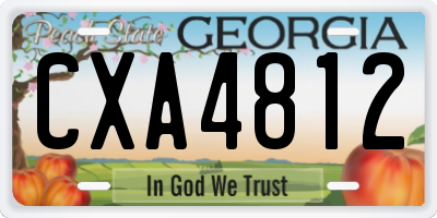 GA license plate CXA4812