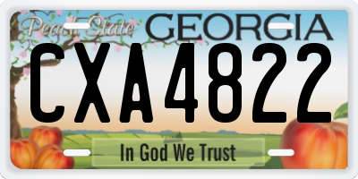 GA license plate CXA4822