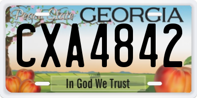 GA license plate CXA4842