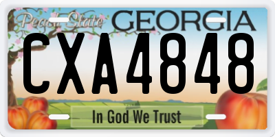 GA license plate CXA4848