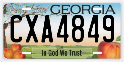 GA license plate CXA4849