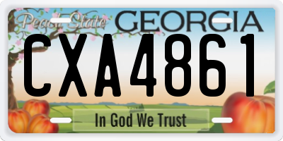 GA license plate CXA4861