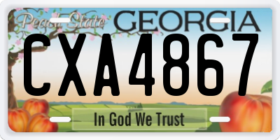 GA license plate CXA4867