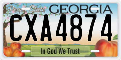 GA license plate CXA4874