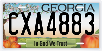 GA license plate CXA4883