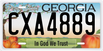 GA license plate CXA4889