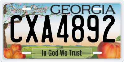 GA license plate CXA4892