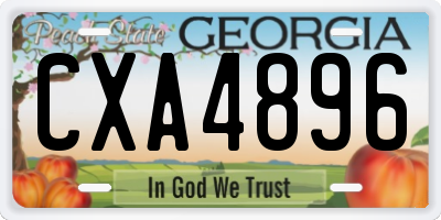GA license plate CXA4896