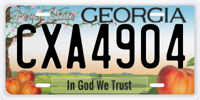 GA license plate CXA4904