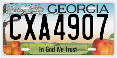 GA license plate CXA4907