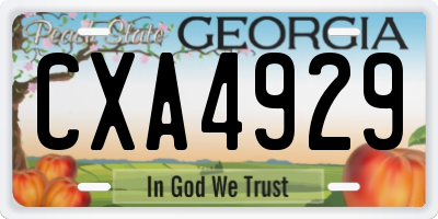GA license plate CXA4929