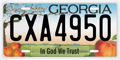 GA license plate CXA4950