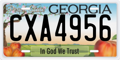 GA license plate CXA4956