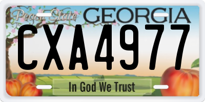 GA license plate CXA4977