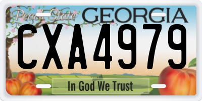 GA license plate CXA4979
