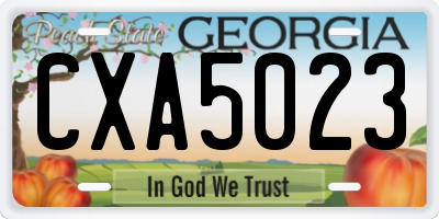 GA license plate CXA5023