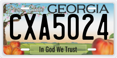 GA license plate CXA5024