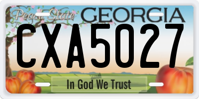 GA license plate CXA5027