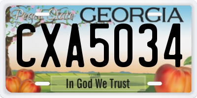 GA license plate CXA5034