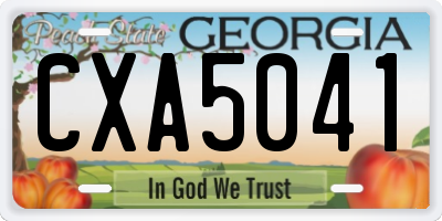 GA license plate CXA5041