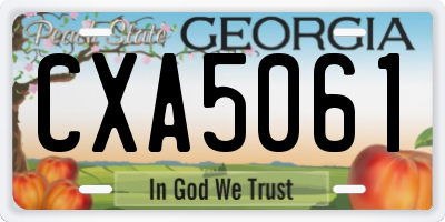 GA license plate CXA5061