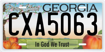 GA license plate CXA5063