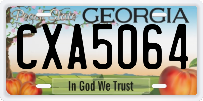 GA license plate CXA5064