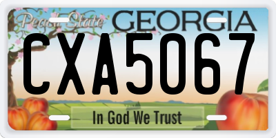 GA license plate CXA5067
