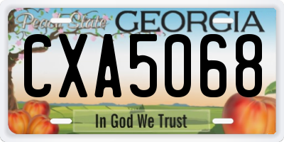 GA license plate CXA5068