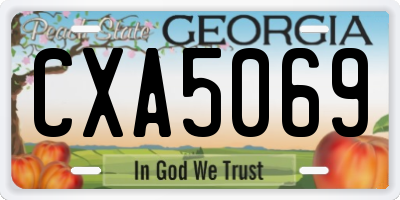 GA license plate CXA5069