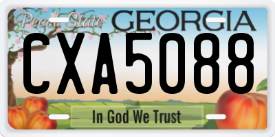 GA license plate CXA5088
