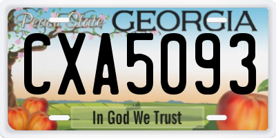 GA license plate CXA5093