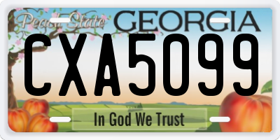 GA license plate CXA5099
