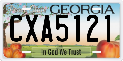 GA license plate CXA5121