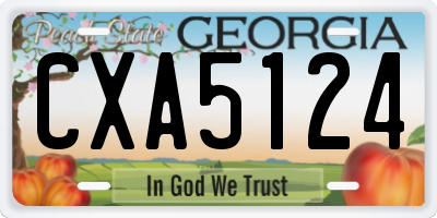 GA license plate CXA5124