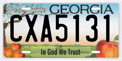 GA license plate CXA5131