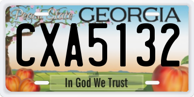 GA license plate CXA5132